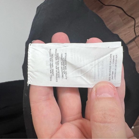 J Crew Womens Size Small Linen Wrap Dress Sleeveless Black NEW Coastal Cotton - Picture 8 of 10